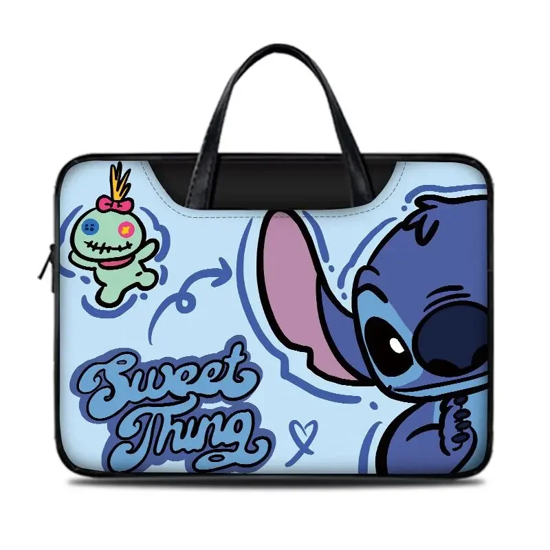 Disney Stitch Laptop Bag Case 13 14 15 16 17 15.6 Inch Notebook Bag For Macbook Air Pro Computer Shoulder Handbag Briefcase Bag