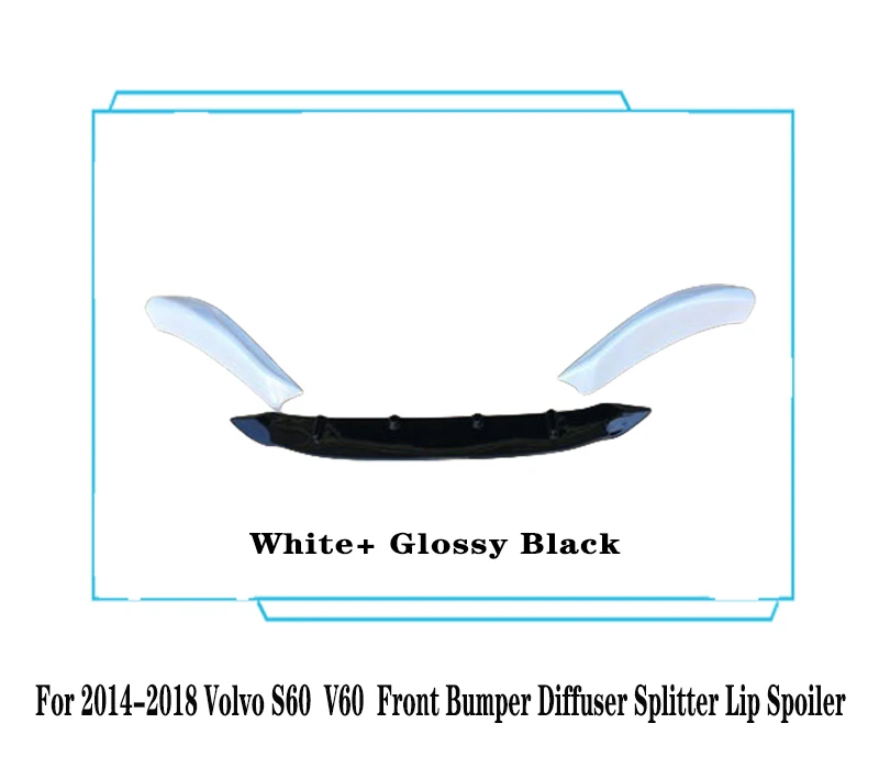 Voor Volvo S60 V60 Sedan 2014-2018 Voorbumper Diffuser Splitter Lip Spoiler Beschermkap Abs Plastic Tuning Body Kit Accessoires