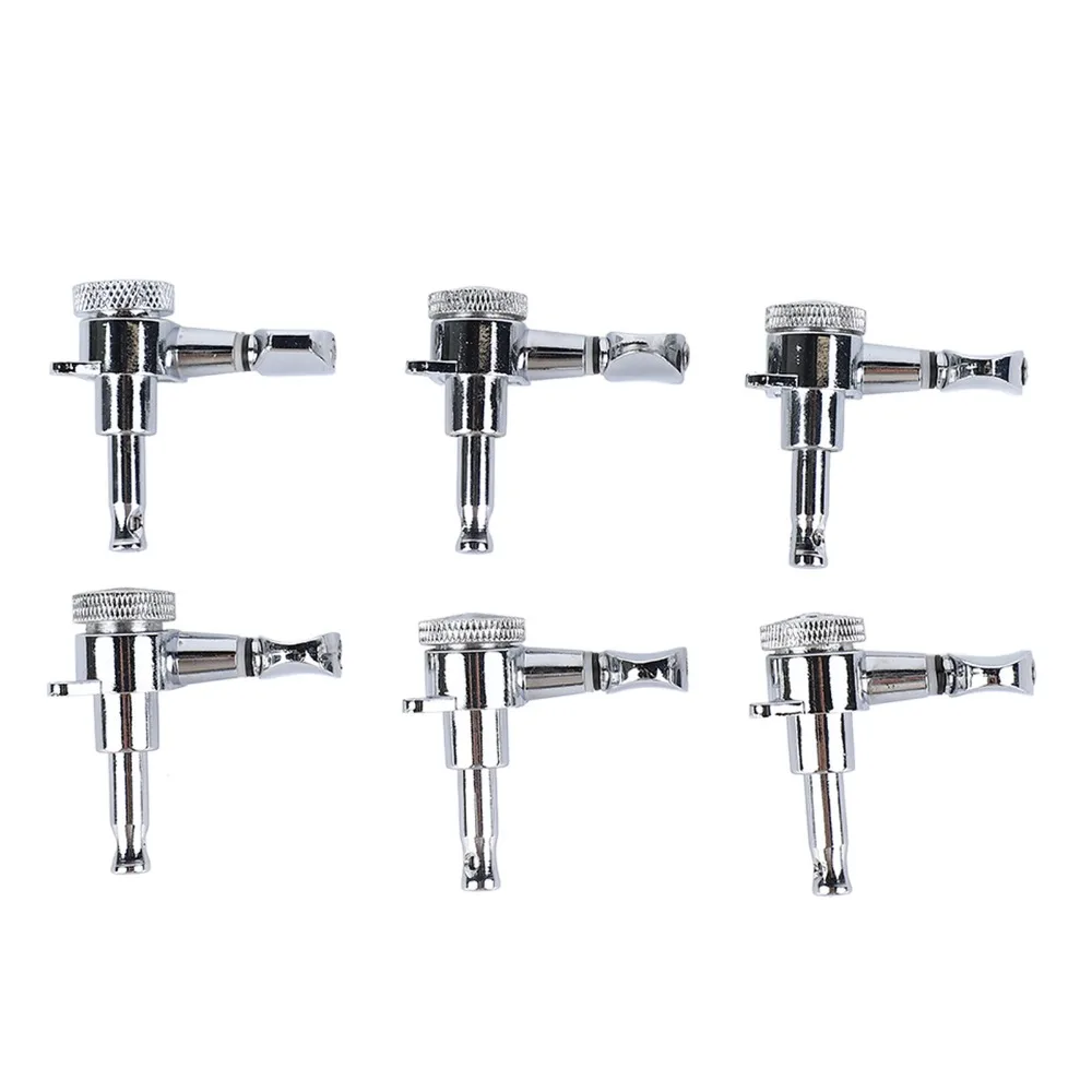 Metal Electric Guitar Tuning Pegs 6R Configuration Silver Guitar Locking Tuners Guitar Tuning Key Set Electric Guitar