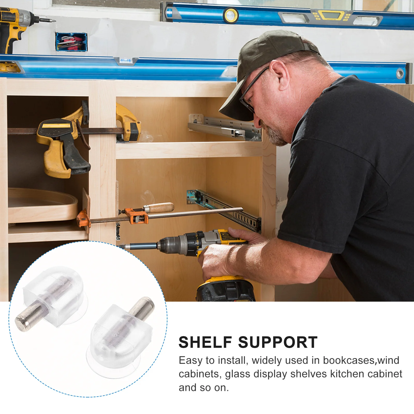 

50pcs Glass Shelf Brackets Support Pegs For Cabinet Bookcase Display Furniture Stainless Steel Pvc Shelves Holder Hardware