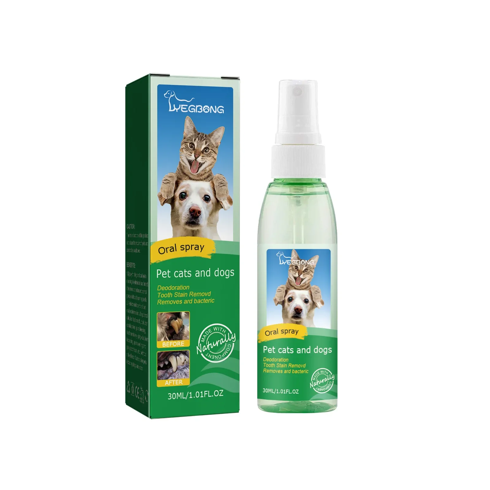 Pet Tooth Cleaning Spray Dog Tartar Plaque Remover Halitosis Cleaning Spray Pet Deodorant Oral Care Kitten Dental Cleaning Tool