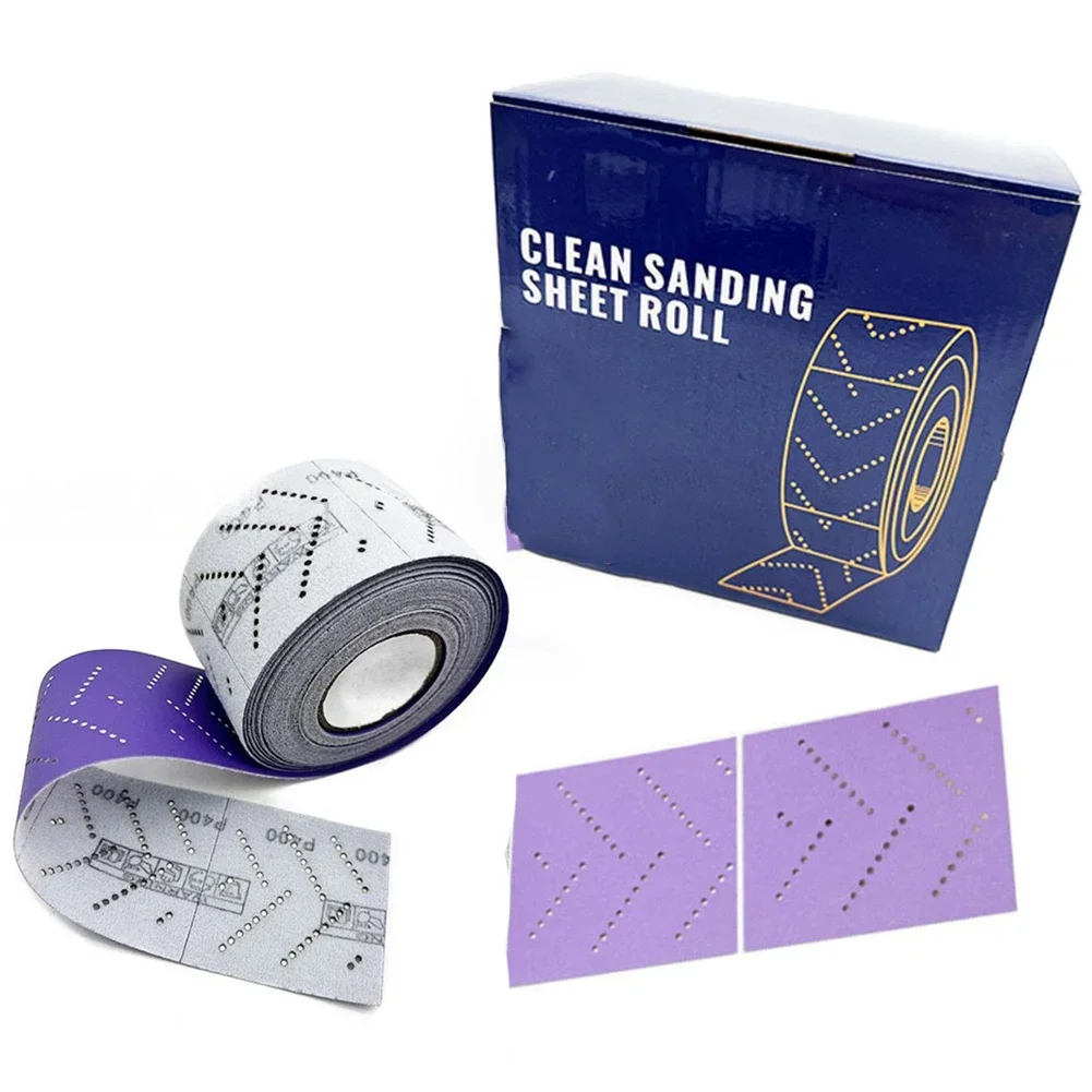 1pc-12m-パープルサンドペーパーロール-80-600-グリット研磨サンドペーパーロールサンドペーパーマルチホール研磨ロール木材金属サンディング用
