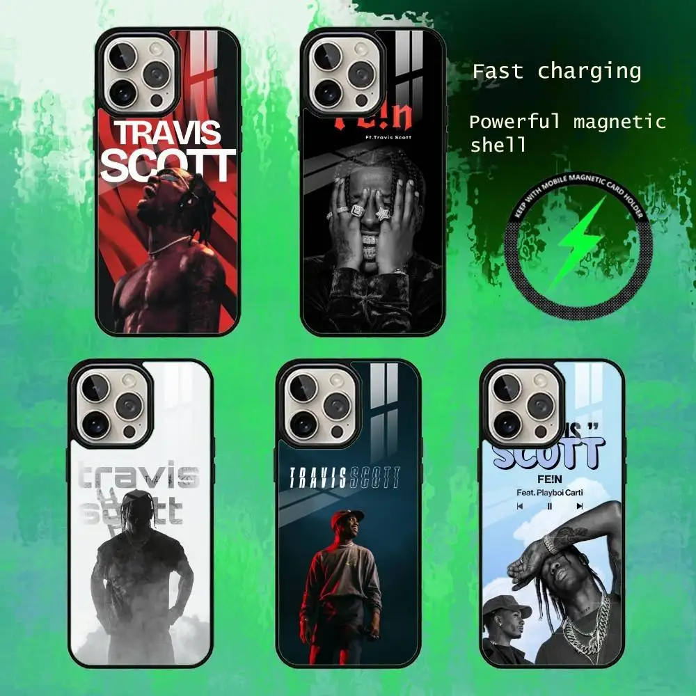 

T-Travis S-Scott Phone Case For iPhone17,16,15,14,13 Plus,Pro Max Magnetic For Magsafe Wireless Charging