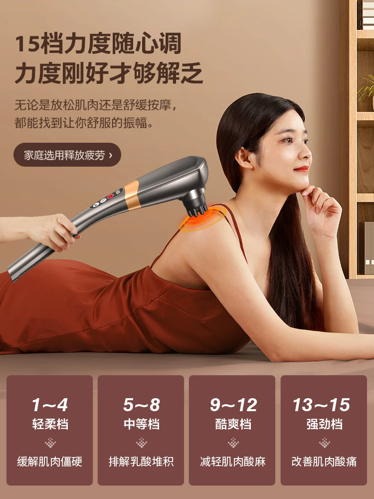 AUX دولفين عصا تدليك الكهربائية المحمولة الضرب الكتف العمود الفقري العنقي الخصر الظهر الجسم كله ميريديان هزاز #2