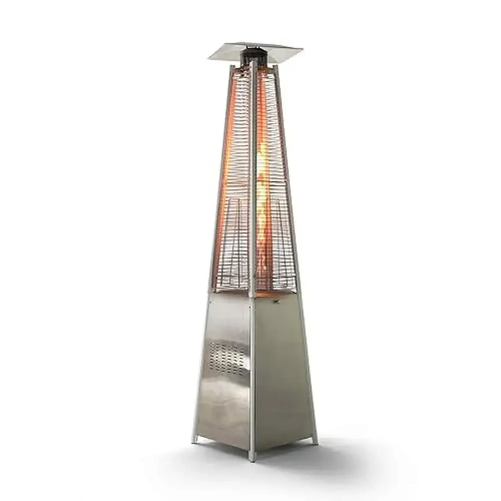 42,000 BTU Pyramid Propane Heater with Wheel/Stainless Steel Burner/Triple Protection System/Cover Outdoor Indoor Patio