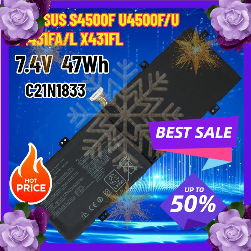SWZY C21N1833 Laptop Battery Replacement for Asus VivoBook S14 S431 S431F S431FA S431FL UM431DA-AM006T U4500F/U BX431FA/L X431FL