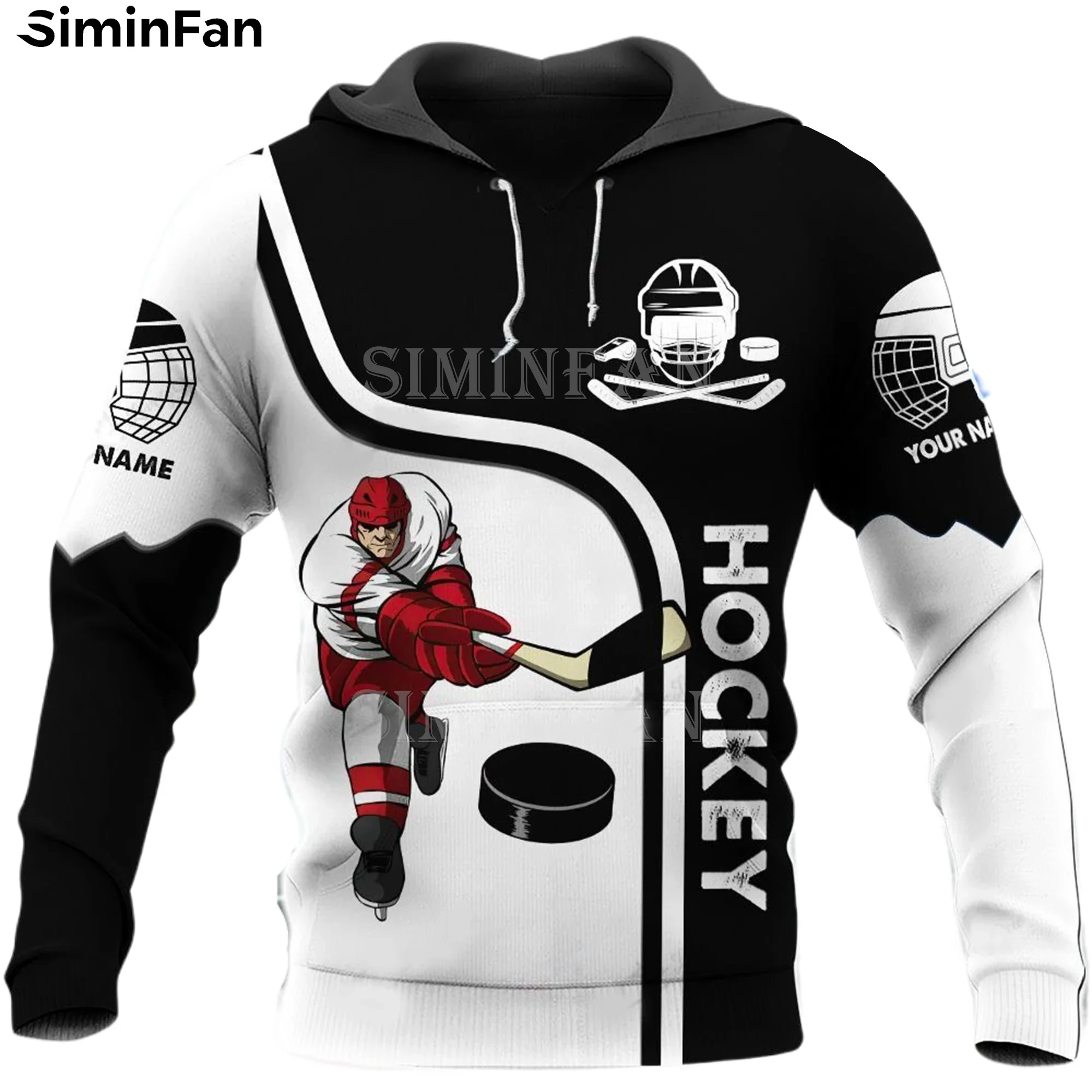 ICE HOCKEY GOALIE 3D Printed Mens Black Hoodies Zipper Jacket Male Casual Sweatshirt Hooded Pullover Unisex Outwear Women Coat 2