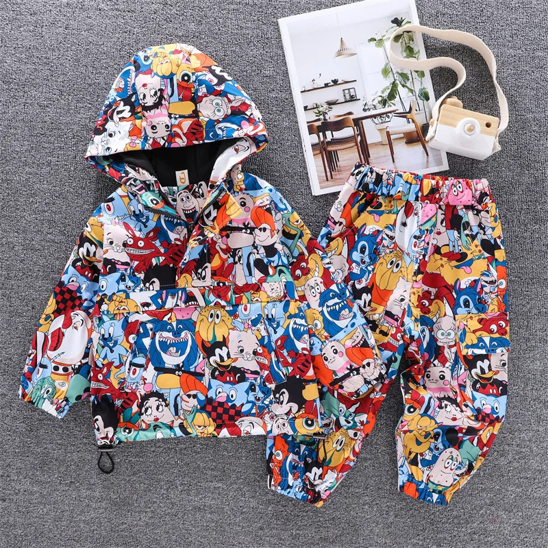 

Boys' Set Jacket +Pants Playwear Suit Cotton 2PCS/Set 2023 Hooded Spring Autumn Toddler Outfits Children Clothing