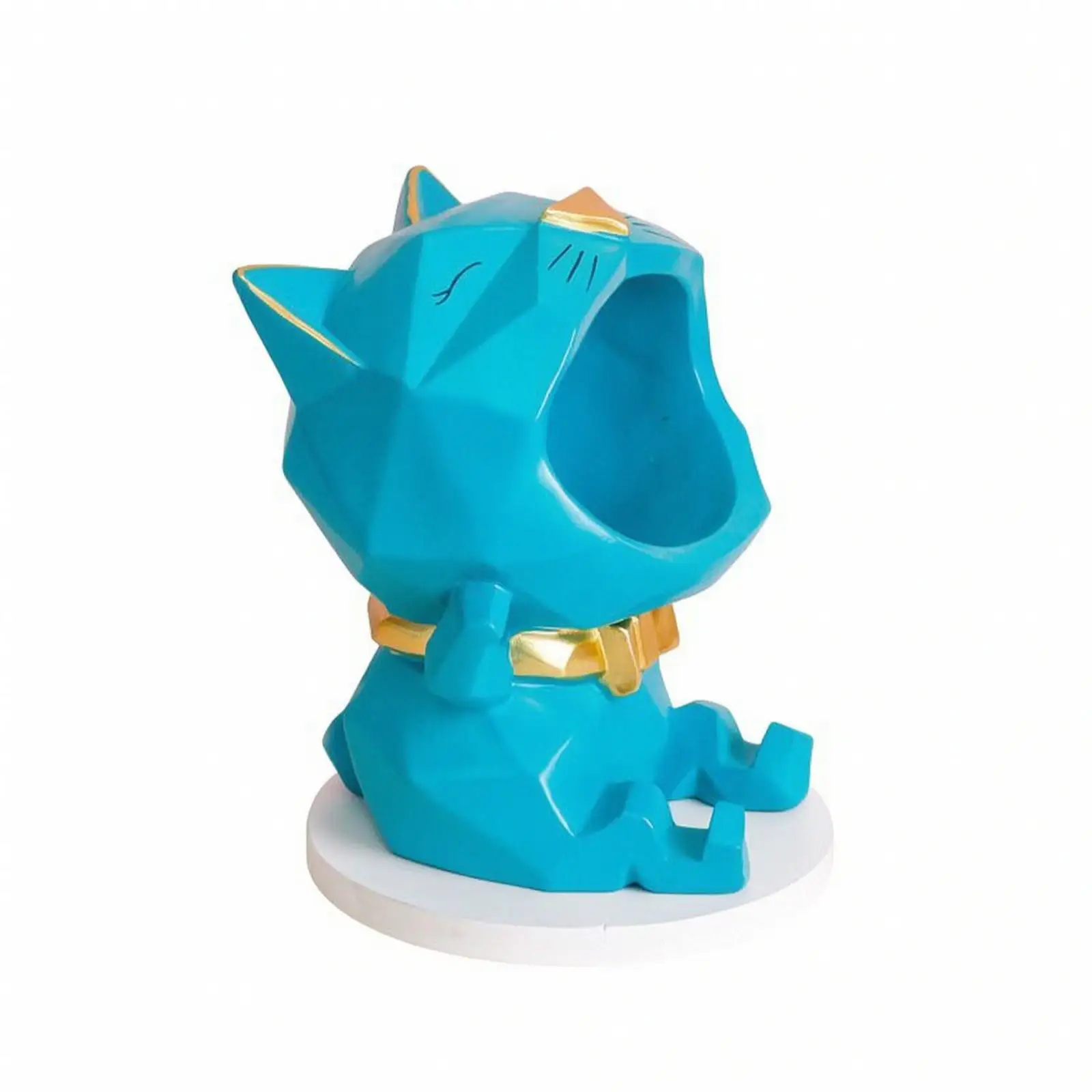 Seated Cat Storage Figurine Resin Kitty Sculpture Decor Organizer for Desktop Entryway Table Shelf Cabinet Use