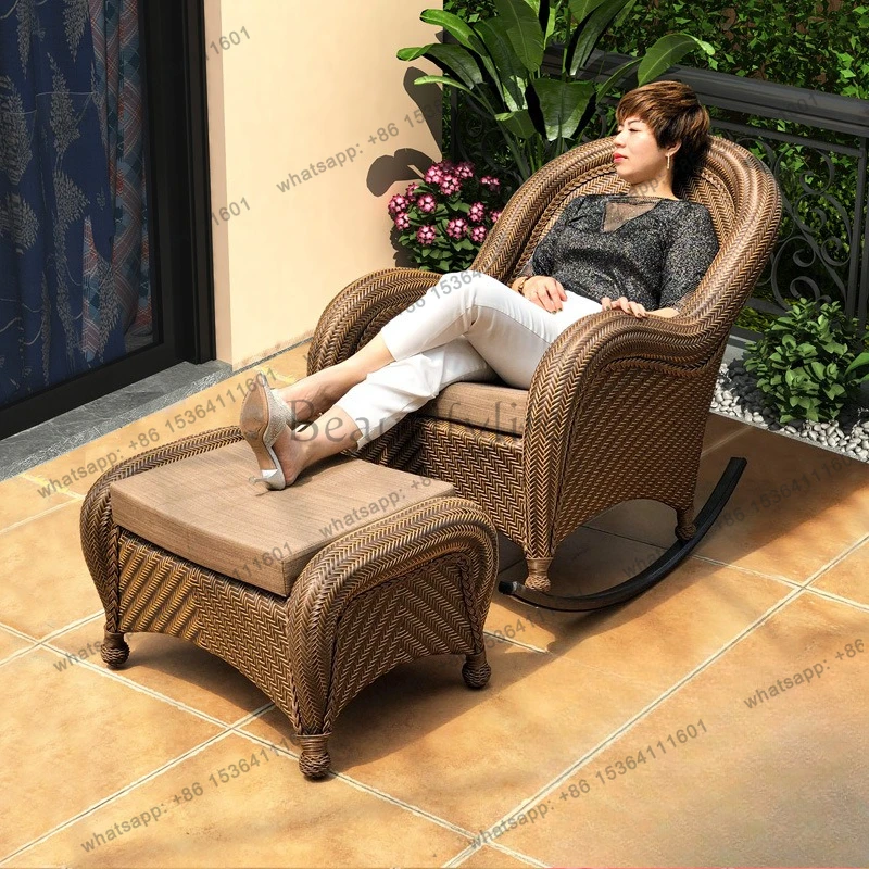 Rocking Chair Courtyard Rattan Pool Villa Hotel Sofa Table Chair Leisure Chair