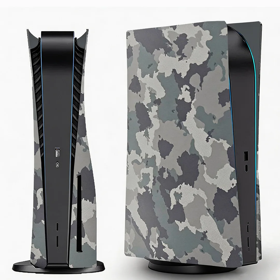 For Playstation 5 Console Replacement Backplate Shell For PS5 Disc Edition Cooling Vent Faceplate Console Cover Camouflage Skin
