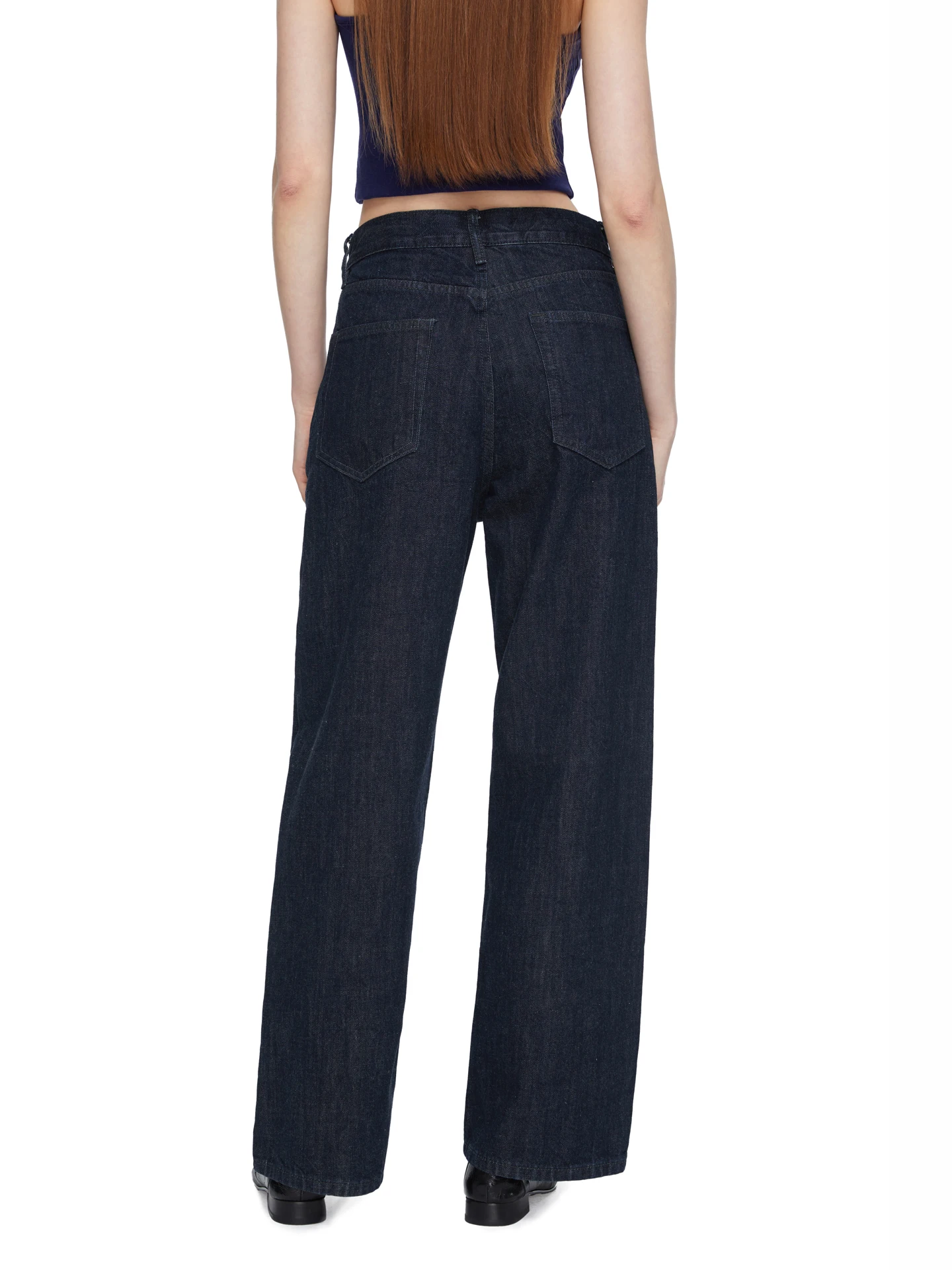 

Оригинальные джинсы с высокой талией и широкими штанинами прямого кроя MYEAOMENT, повседневные женские джинсы с красными ушками, удобная одежда, длинные брюки