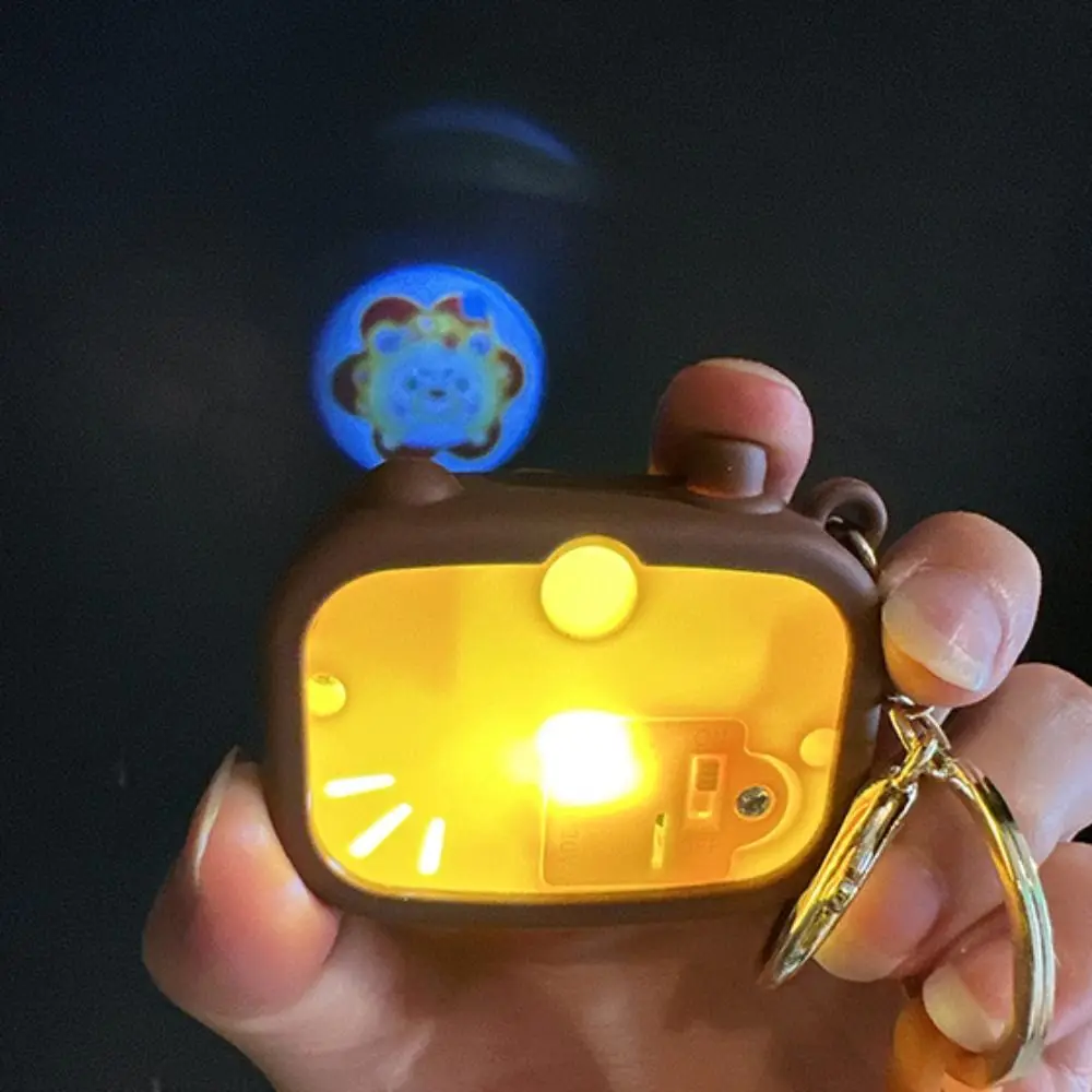 Trendy Creative Capybara Projection Camera Keychain PVC Cartoon Capybara Anime Keyring Cute Charm Birthday Gift for Adult