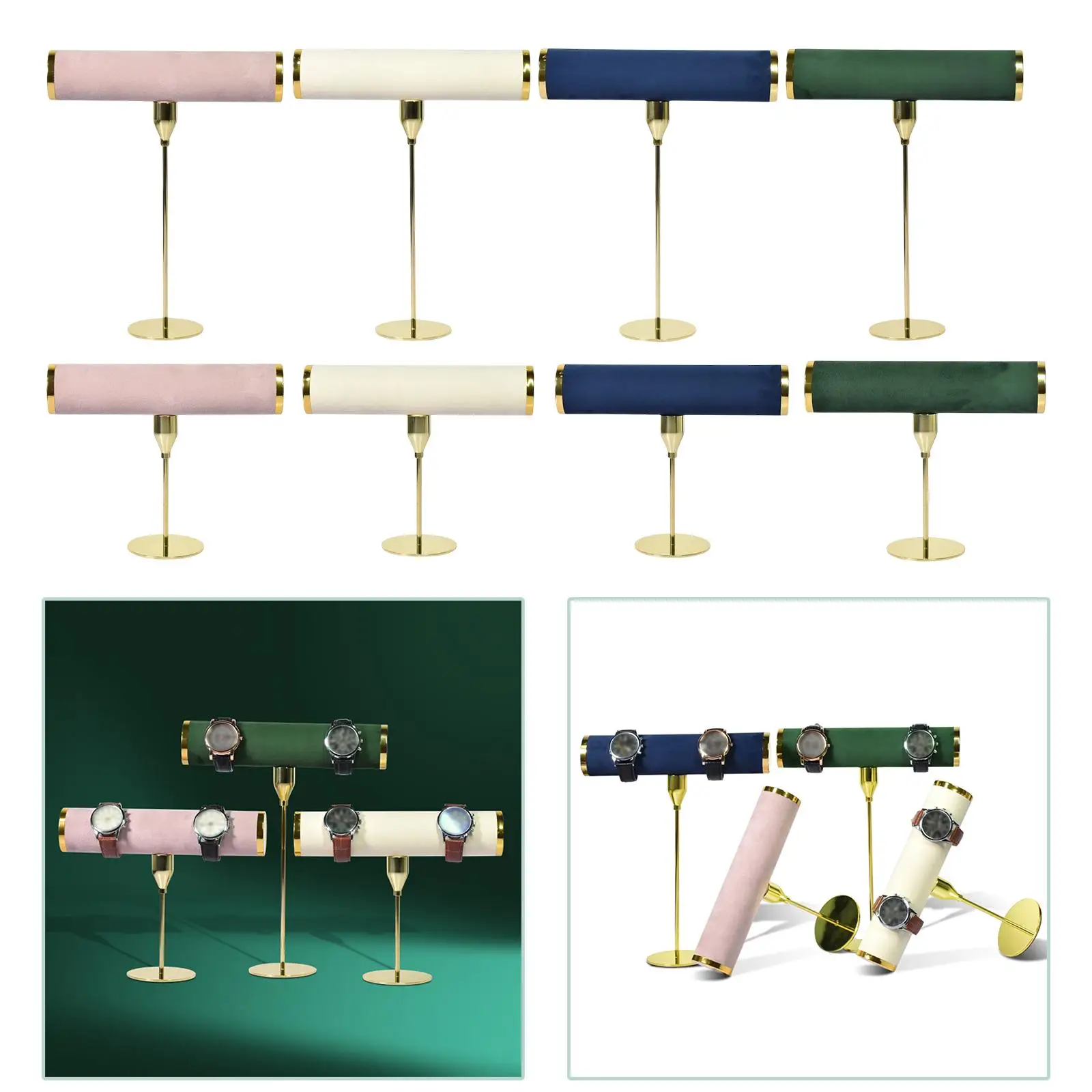 Jewelry Storage Rack Display Holder Alloy Bangle and Watch Organizer Stand for Bedroom Countertop Use