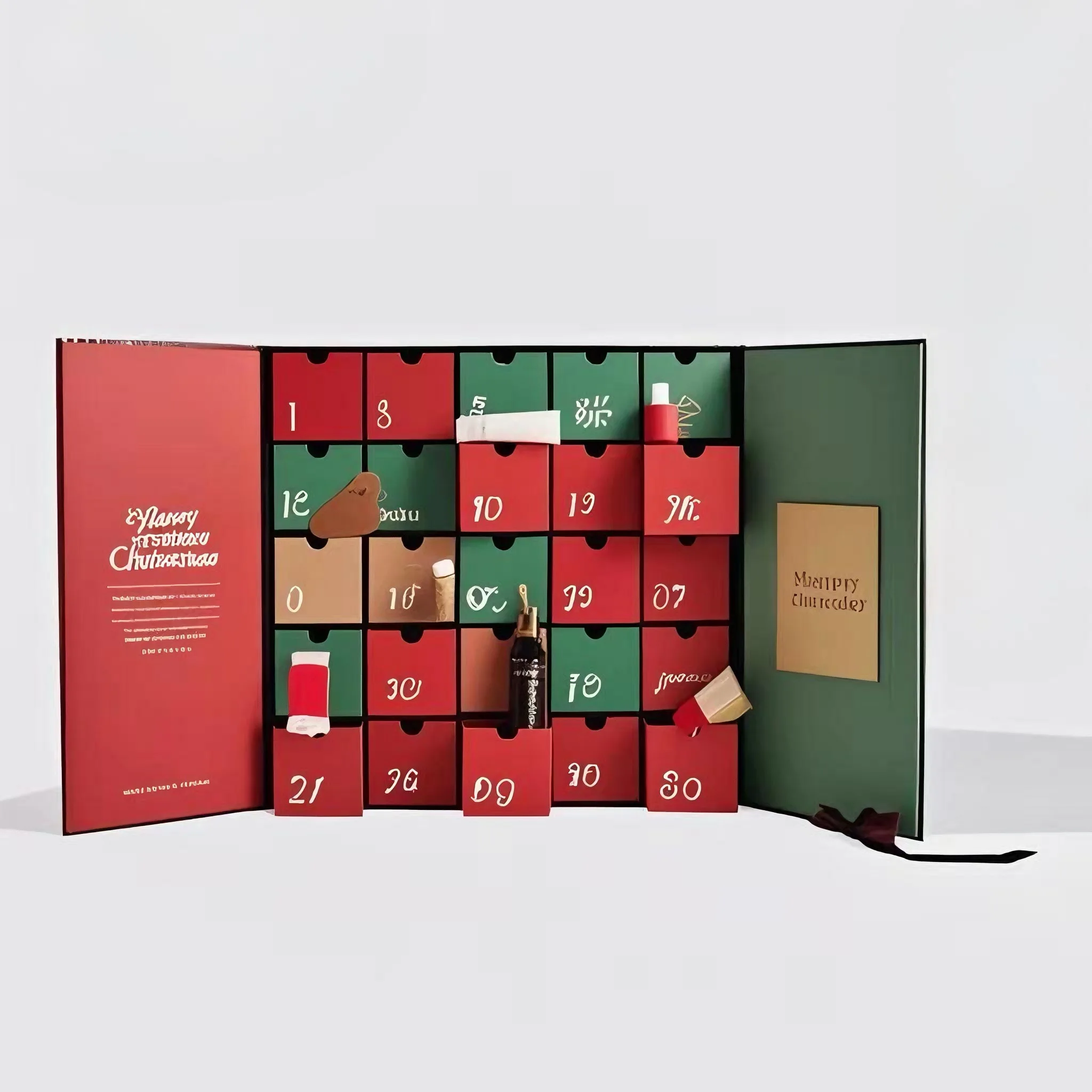 Customized queryCustom for FSC Paper Christmas Makeup Advent Calendar Cosmetic Box Packaged with Readable for FSC Certification