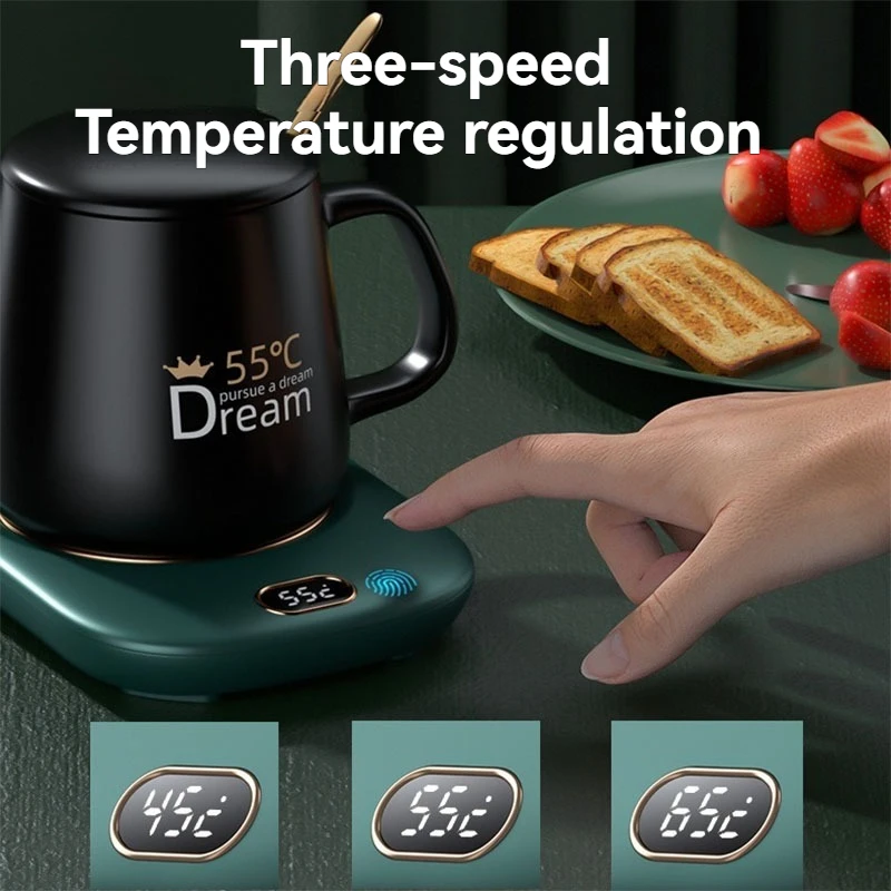 Smart Heating Pad USB Charging Three Model Levels Cup Warmer 55°C Constant Temperature Heated Cup Mat with Digital Display touch