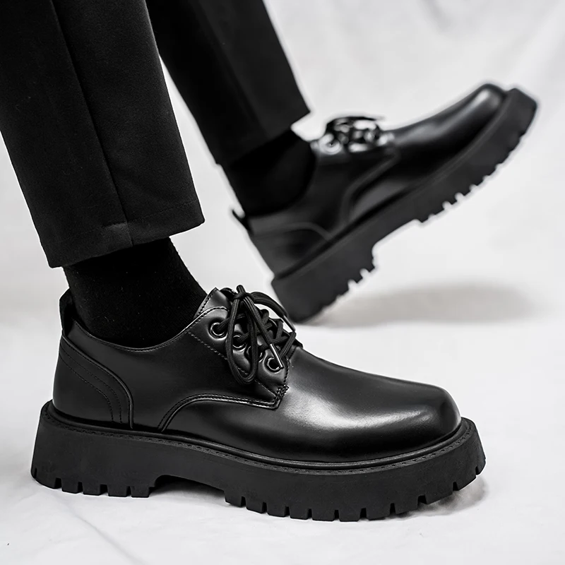 

Spring Autumn Men's Business Dress Shoes Black Casual Simple Comfortable Anti Slip Wear Resistant Round Head Men's Shoes