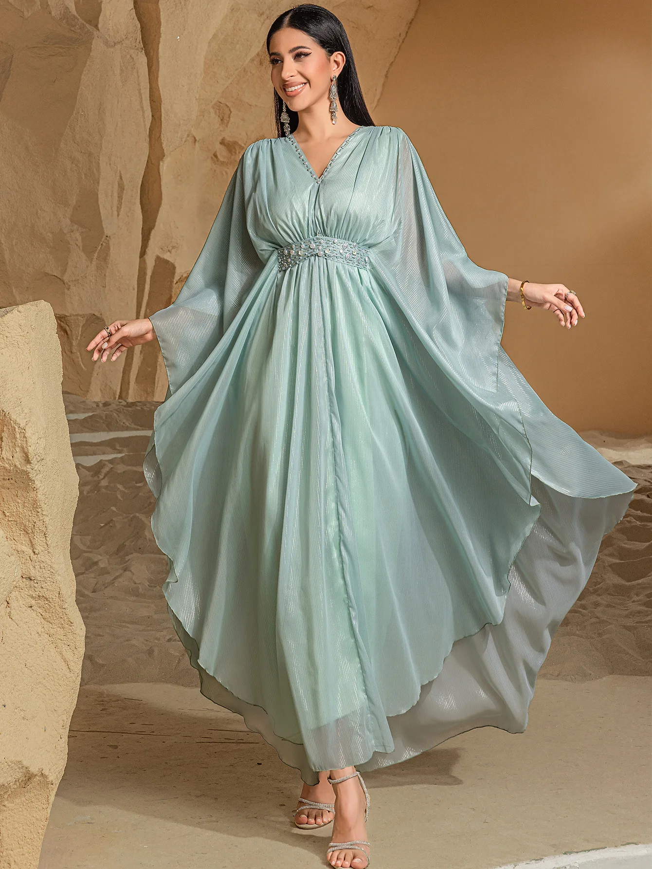 

Party Kaftan Long Dresses for Women Beaded Elegant Evening Moroccan Caftan Muslim Arabic Wedding Prom Gowns Eid Outfits Abaya