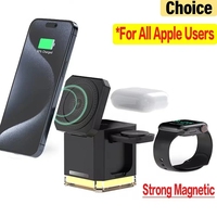 3-in-1 Charger Stand Foldable Wireless Charging Station With Night Lights Magnetic Charger  for iPhone AirPods Apple Watch 2-9