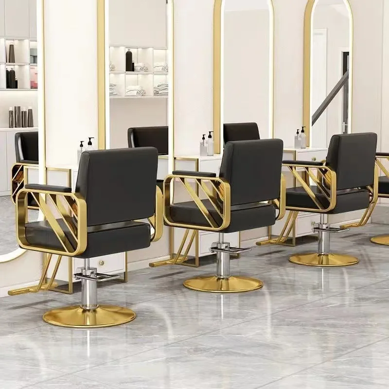 Professional Hairdressing Chair Hair Salon Furniture Equipment Stainless Steel Barber Chair