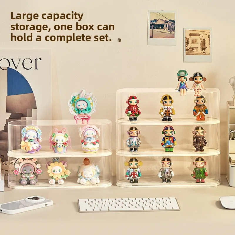 Transparente Desktop Lagerung Figur Display Stand Puppe Lagerung Rack Staub-proof Stapelbare Blind Box Lagerung Box