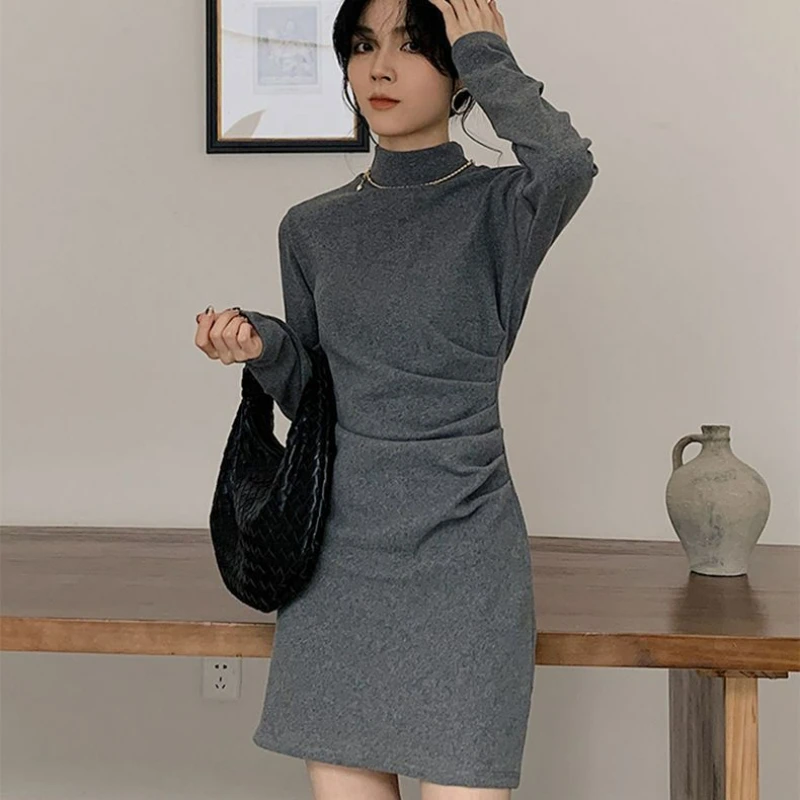 

Women 2024 New Spring Autumn Dress Black Strawberry Bag Buttock Bottom Skirt with A Short Coat with Everything Self-cultivation