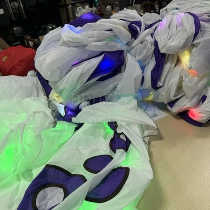 10/12M LED Kite soft Octopus night kite พร้อมแบตเตอรี่รีโมทคอนโทรลความสว่างสูงโดยรอบมุม LED well prototect kite