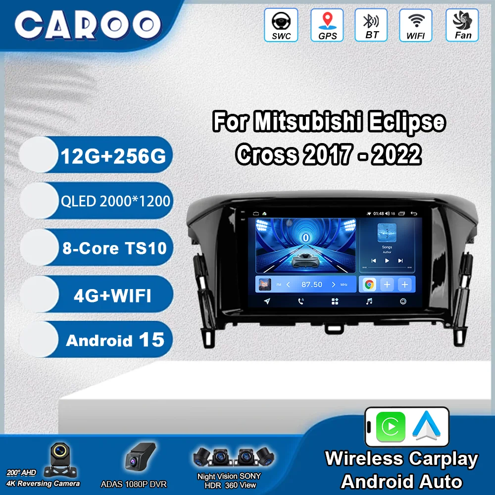 

Автомобильный DVD Android 15, для Mitsubishi Eclipse Cross 2017-2022, автомобильный мультимедийный видеоплеер, радио, стерео, GPS-навигация, Bluetooth, WIFI