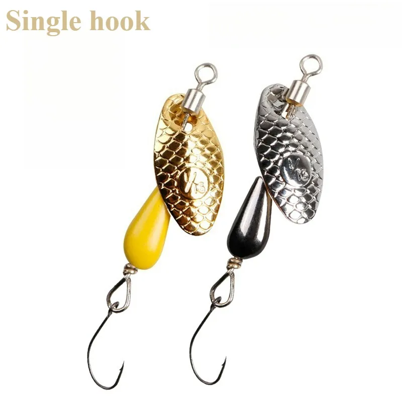 

Micro-object Rotating Flake Lure Lure Eccentric Drop Flying Spin Long-range Metal Fishing Accessories Single or Three Hooks
