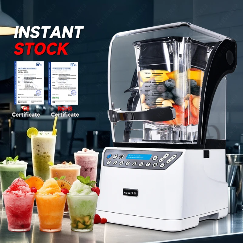 

Moseener Commercial Fresh Juicer Mixer Ice Smoothie Blender Machine 1.5L Heavy Touchpad Control Stainless Steel Housing