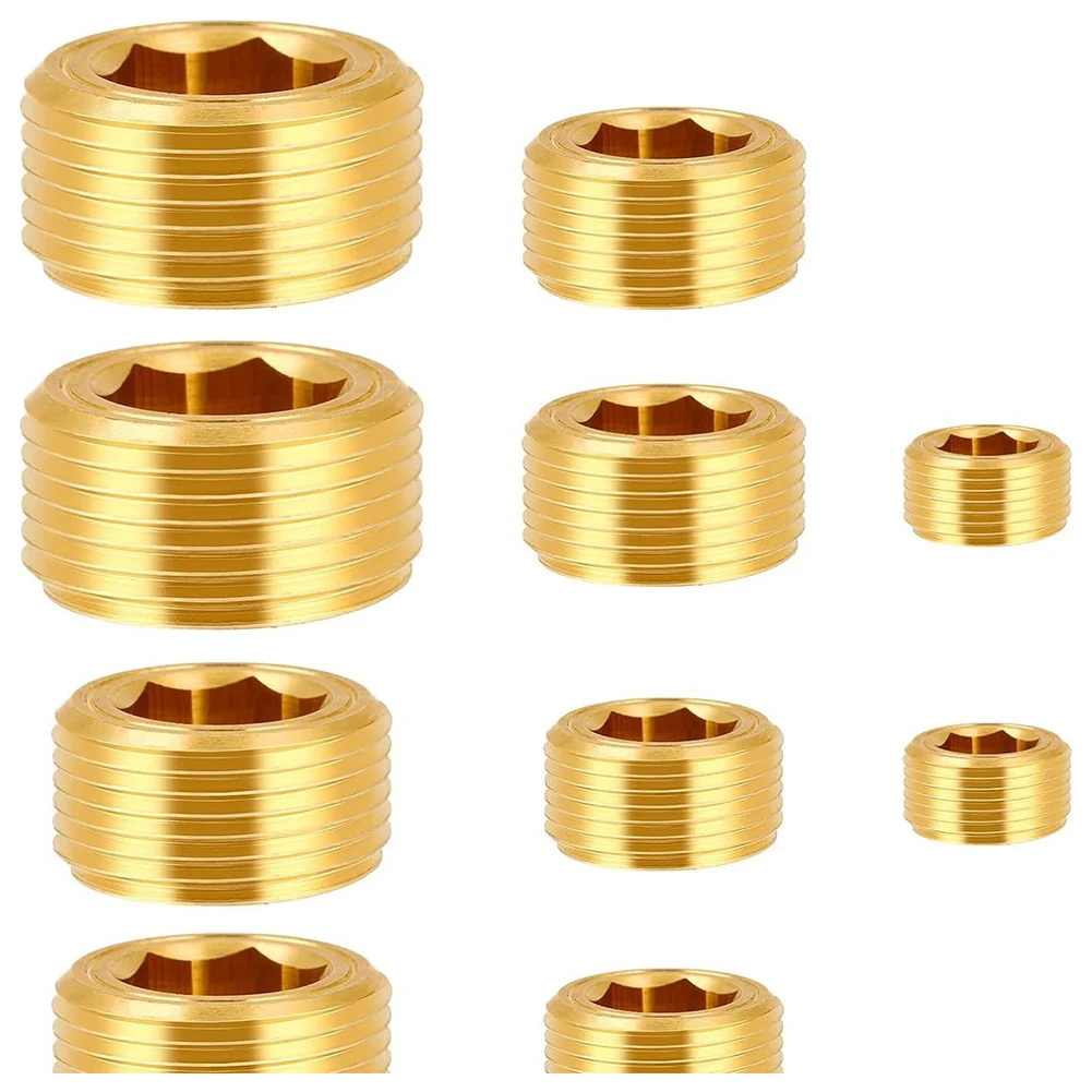 Hexagon Threaded Adapter Brass Pipe Adapter Compact Storage Box Efficient Sealing Mechanism High Hardness Premium Brass Material