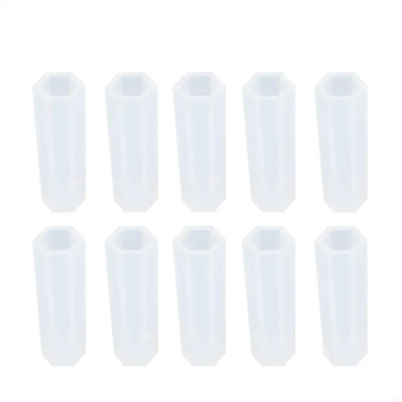 

C1FE 10 Pcs/Set Crystal Point Tower Epoxy Resin Mold Jewelry Pendant Silicone Mould DIY Crafts Ornaments Home Decoration Mold