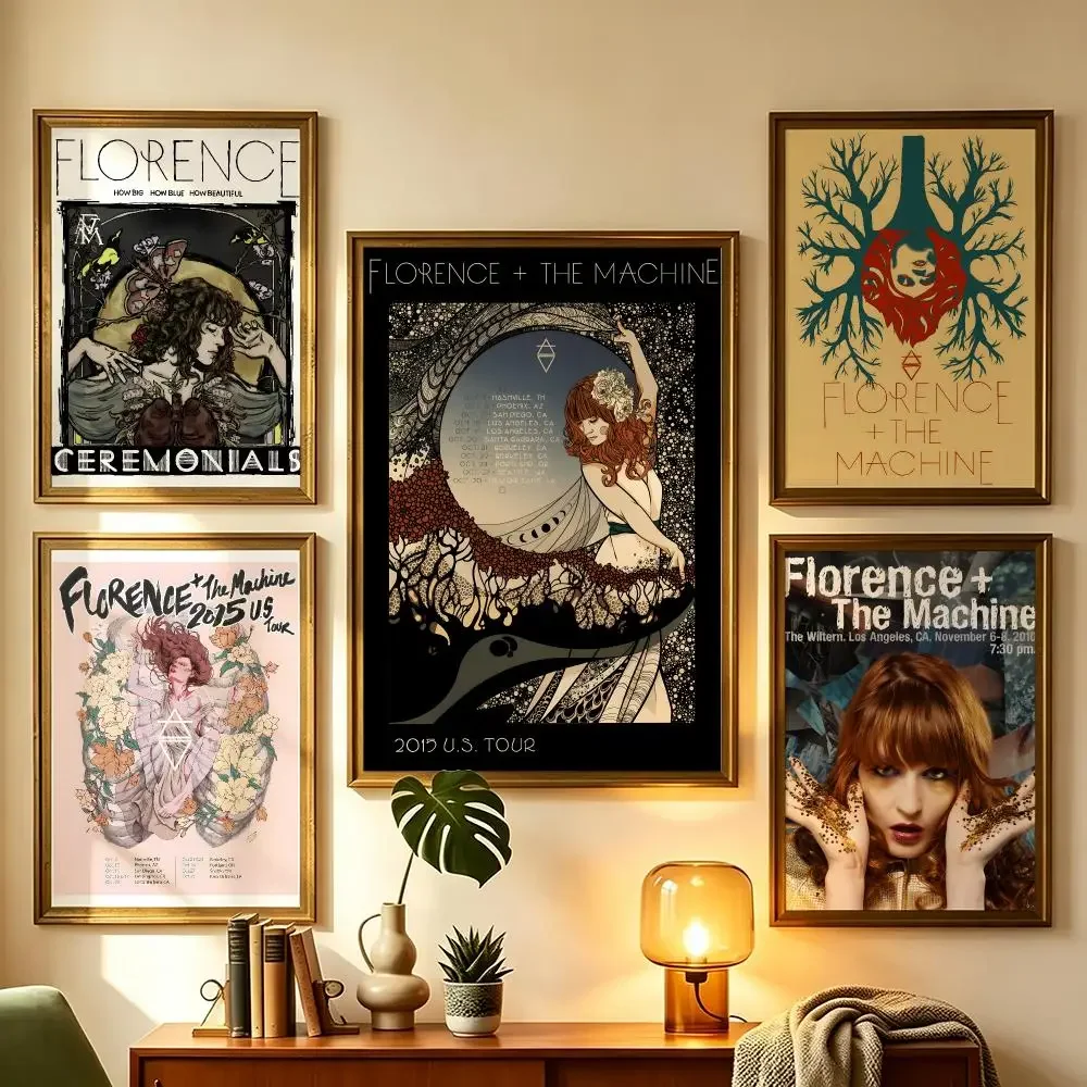 band Florence the Machine Poster Wall Sticker Poster Decal PP Material Self-Adhesive Waterproof for Living Room Home Wall Decor