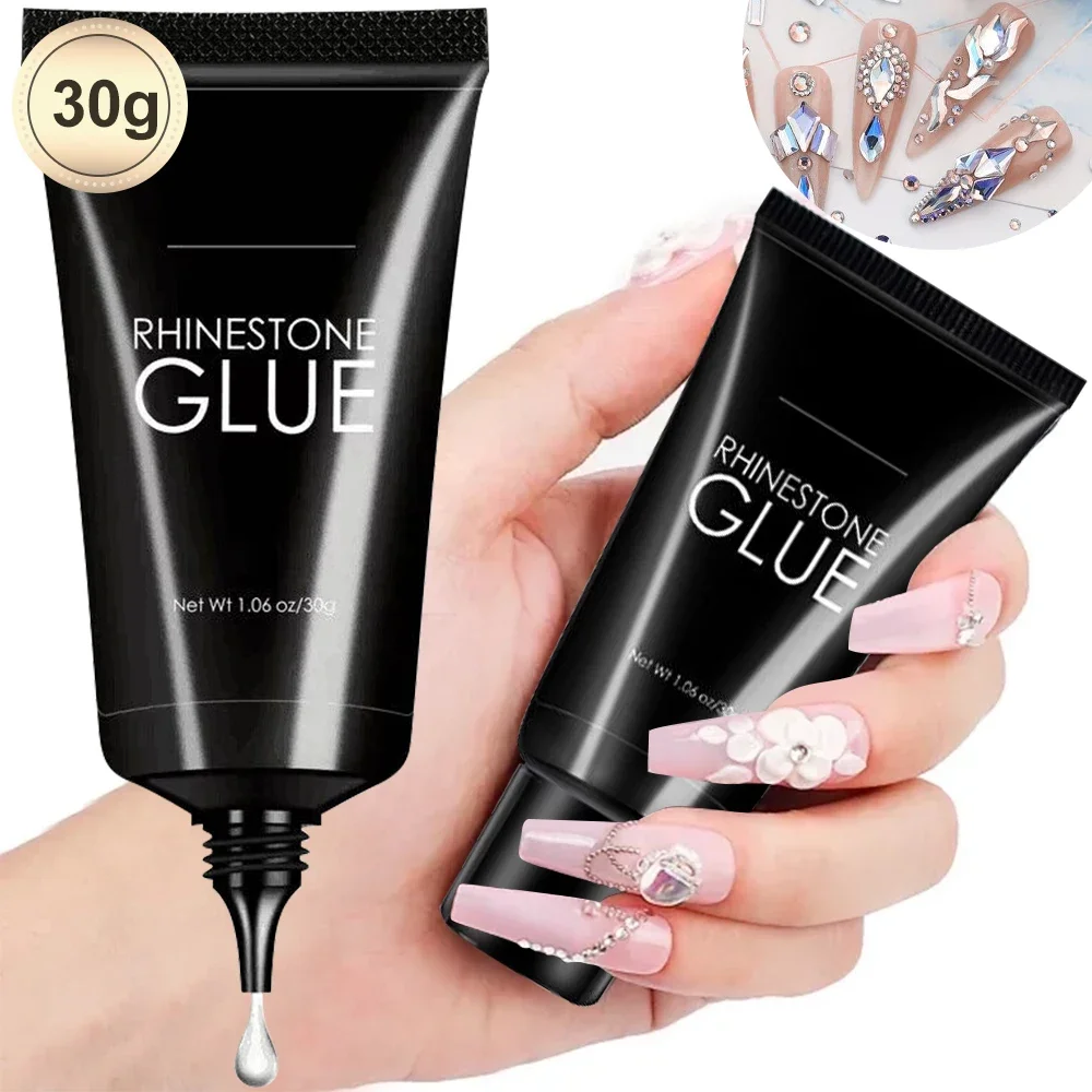 1pc Nail Rhinestone Glue Gel for Nails 30g Super Strong Adhesive Gel for Nail Gem Jewelry Glitter Crystals Beads Diamonds Charms