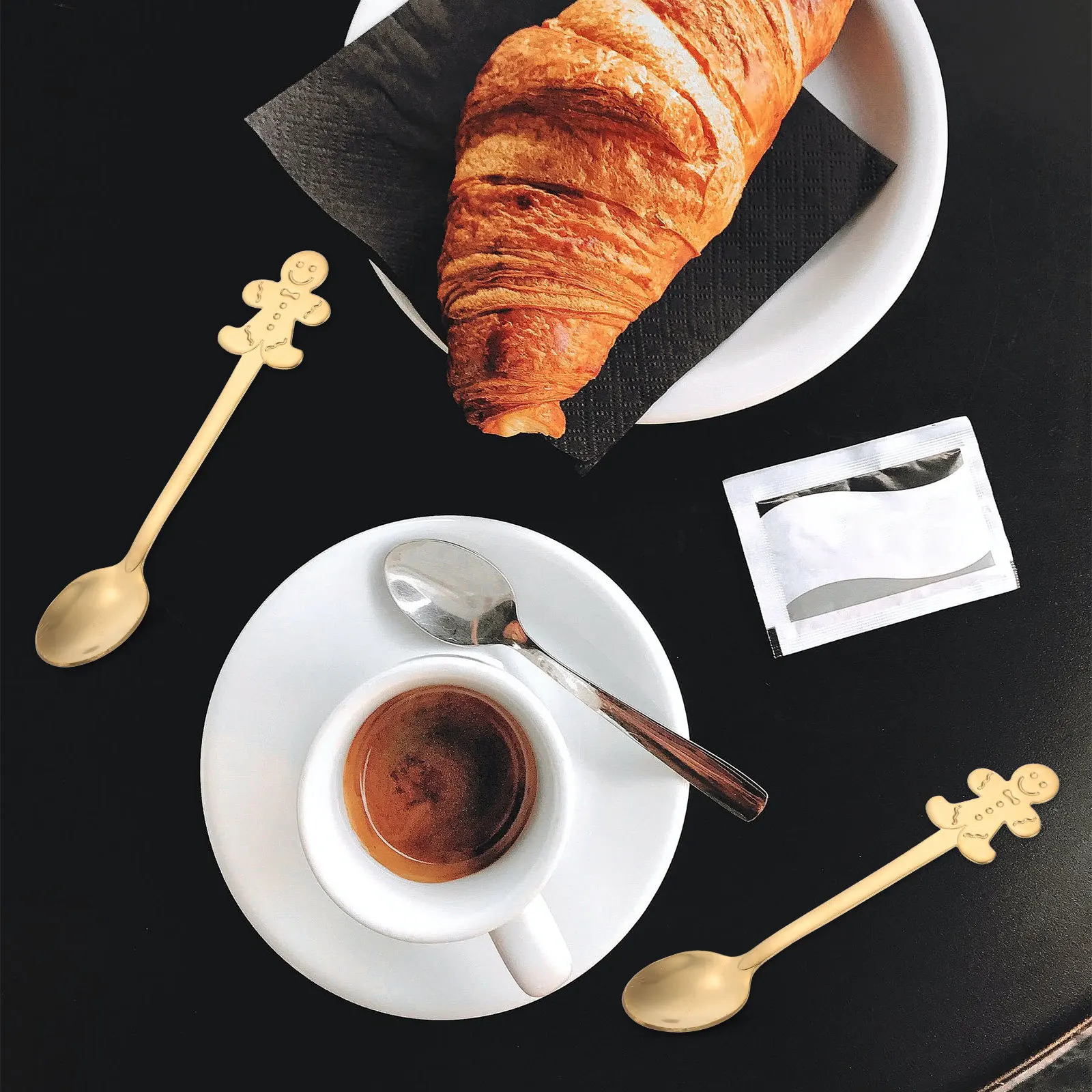 

12Pcs Stainless Steel Coffee Spoons Dessert Scoops Portable Kitchen Cutlery Set for Ice Cream Cake Watermelon Party Essential