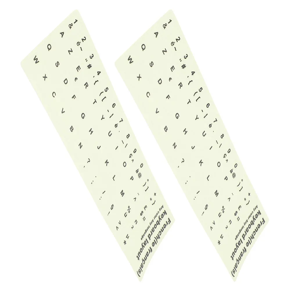 

2Pcs Glow in The Dark Keyboard Protective Film Luminous Keyboard Stickers Laptop Desktop French Letter Replacement Overlay
