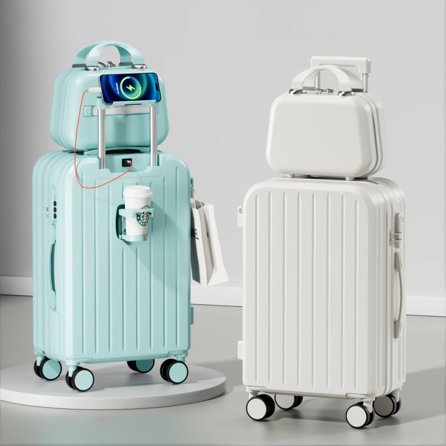 women's-lightweight-small-20-inch-carry-on-suitcase-fashionable-travel-bag-with-combination-lock-and-four-wheel-rotation
