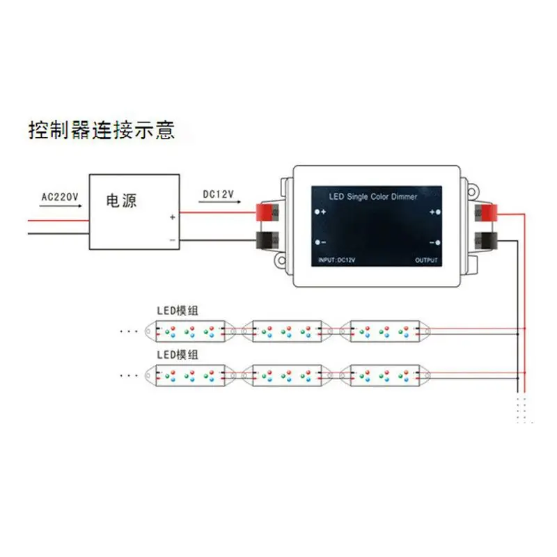 New LED Single Color Dimmer Wireless LED Controller 11 Key RF Remote Control Adjust Brightness Switch For LED Strip DC12V-24V