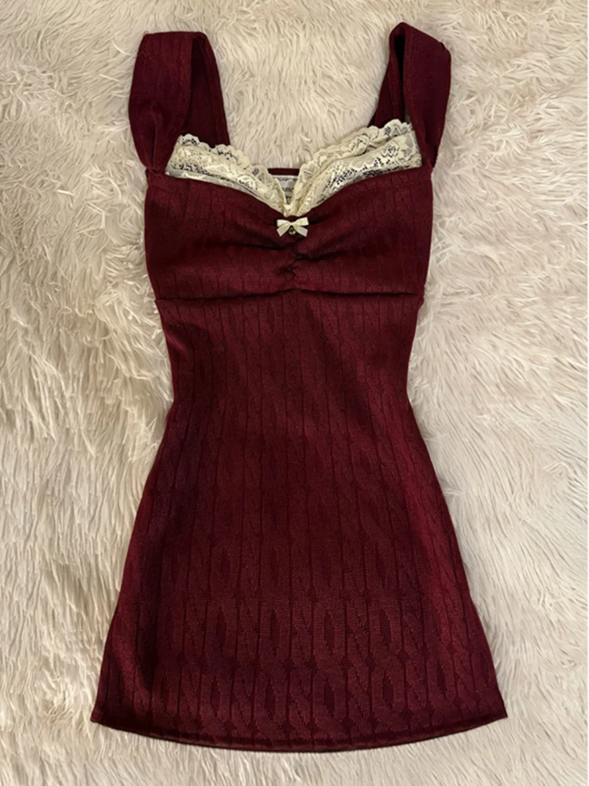 바오야오 걸 오리지널 와인 레드 트위스트 니트 여성용 초가을 2025 신상 랩어라운드 스커트 캐주얼 하이웨이스트...