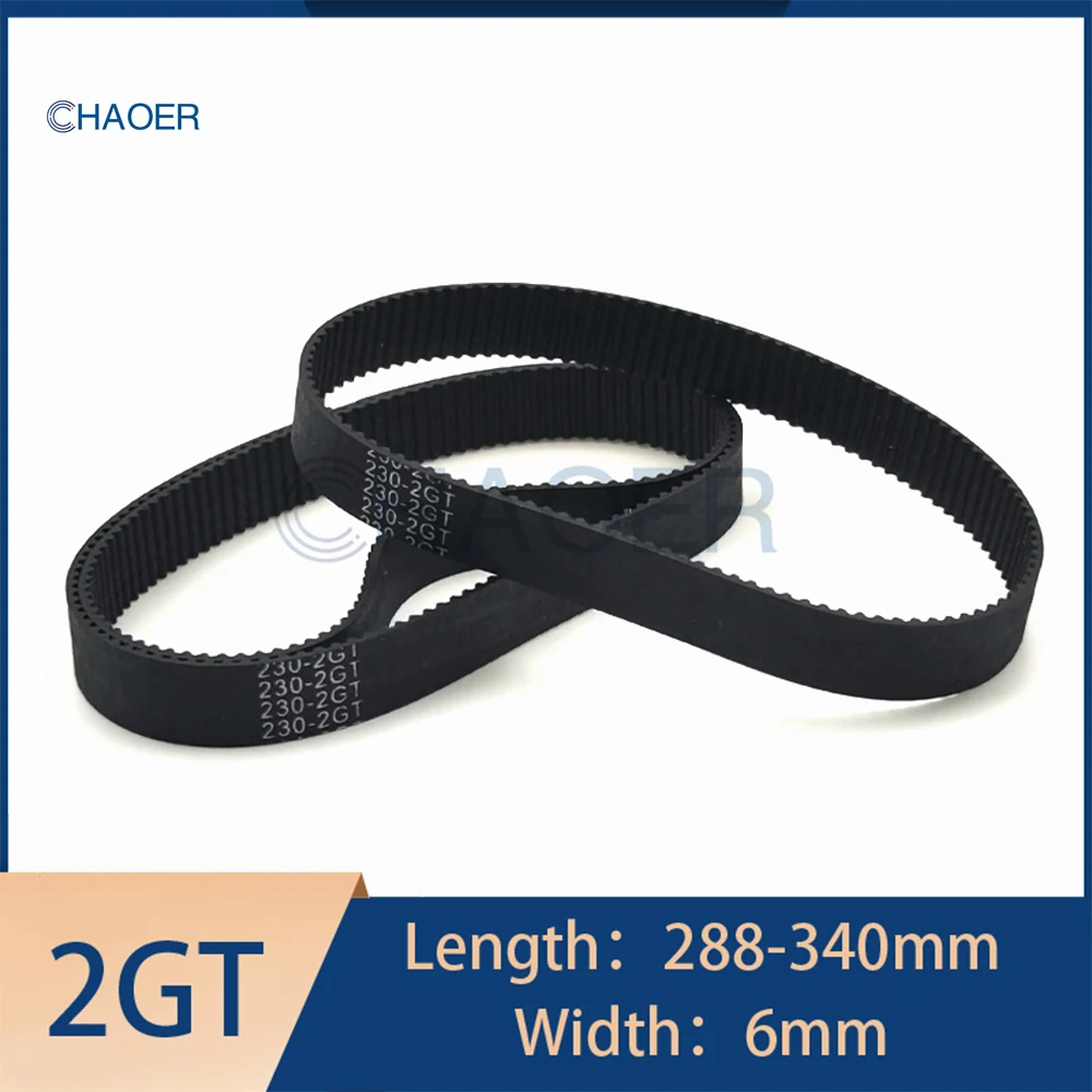 

2GT Closed-loop Rubber Timing Belt Length 288-340mm WIdth 6mm Suitable For 3D Printer GT2 Synchronous Belt Drive Belt Pitch 2mm