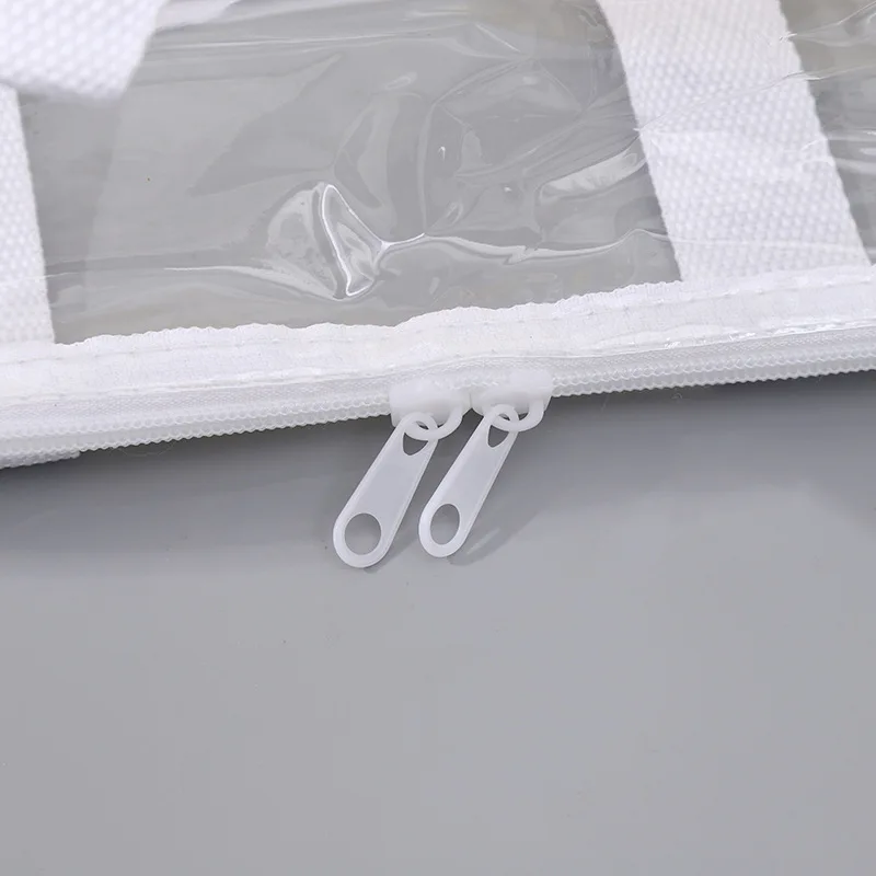 2 Stück extra große PVC-Aufbewahrungstasche mit Reißverschluss und robustem Reißverschlussgriff – strapazierfähige Kunststoff-Umzugsbox, transparente Aufbewahrung – Detail 2