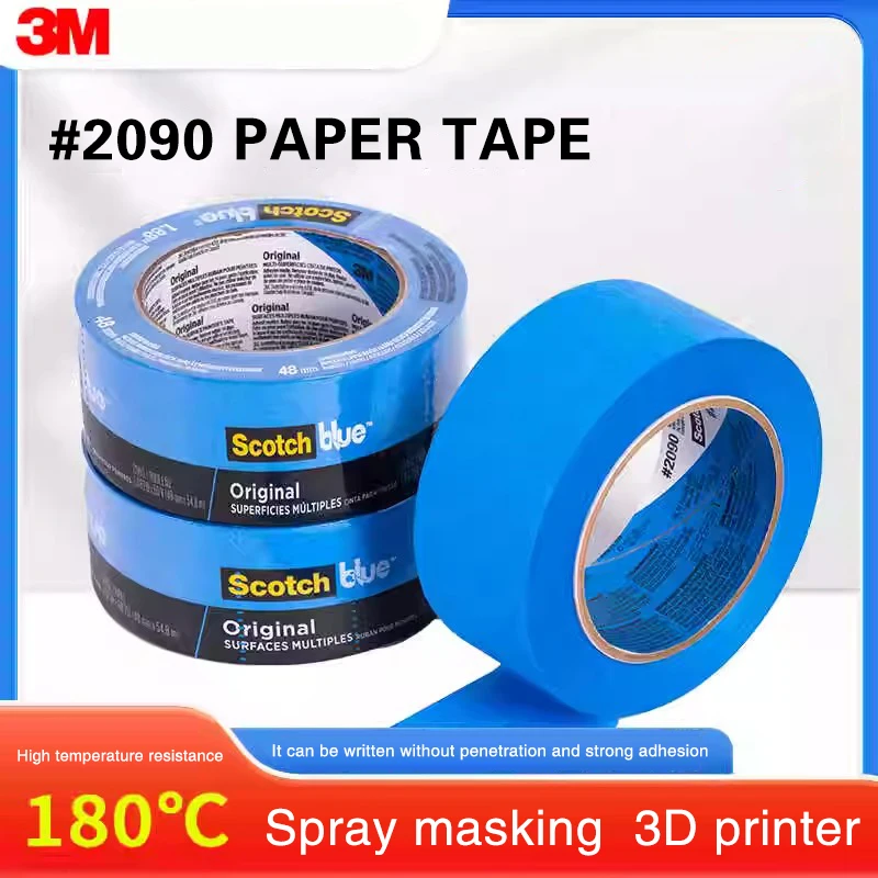 

3M #2090 Blue Textured Paper Tape Heat Resistant Tape for 3D Printing Home Decoration Car Paint Spray Shield Masking Tape