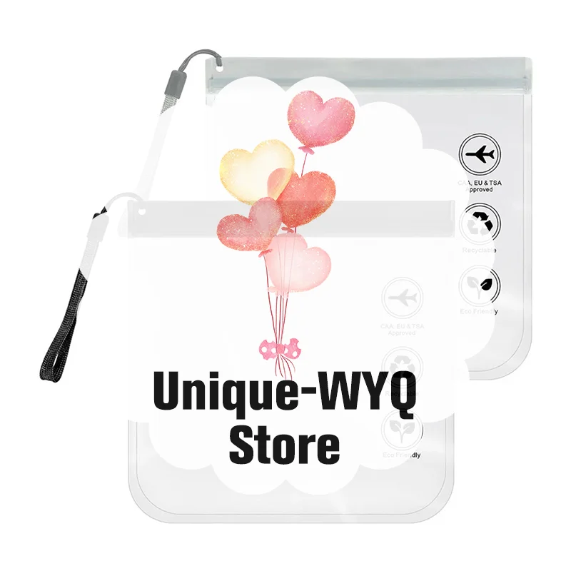 حقيبة شفافة للاستخدام أثناء السفر ومضادة للتسرب ومضادة للماء للنساء، حقيبة أدوات الزينة الآمنة في المطار قابلة لإعادة الاستخدام