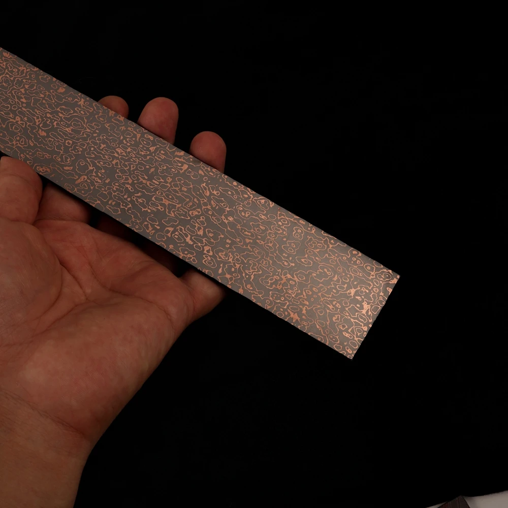Kupfer-Damast-San-Mai-Stahlstab, 45 Lagen Cu-Mai Messerklingenrohling, vorgehärteter Edelstahl für DIY-Messerherstellung – Detail 5