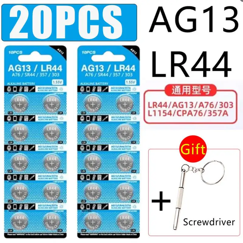 LR44 AG13 1.55V Button Cell Battery Long lasting Lithium Battery Set for Electronic Remote Control Devices A76 357 357A LR1154