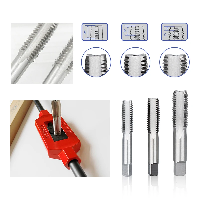 Imagen 6: Tornillo de Rosca Métrico 3 uds. M2-M12 de acero, tornillo de broca, conjunto de broca recta, enchufe de flauta, herramientas de mano