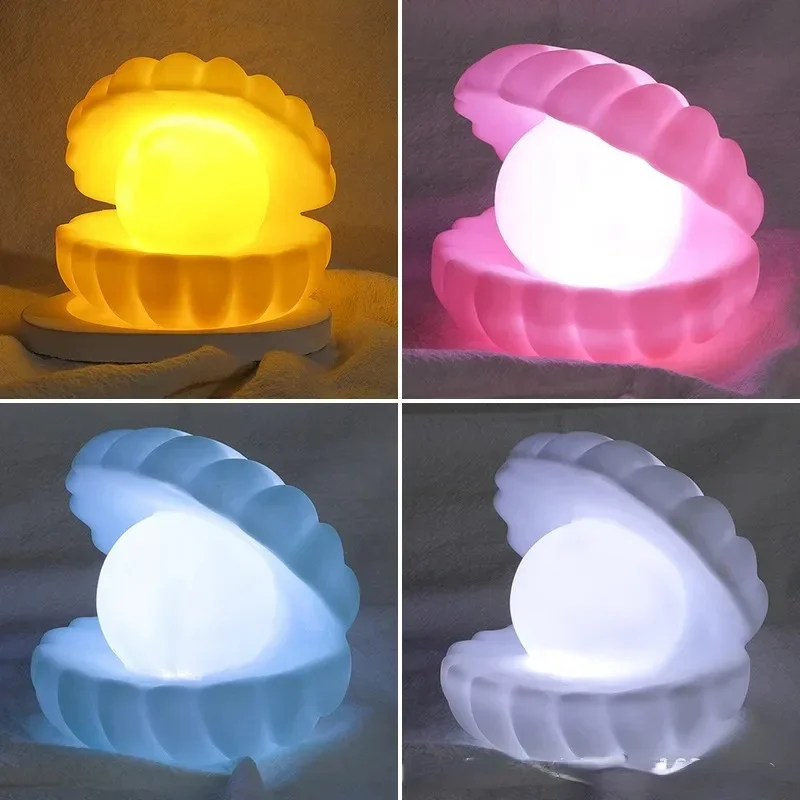 1pcs Pearl Shell Night Light for Room and Children\'s Room Night Soft Light  LED Decor Sleep Lights  Desk Lamp Christmas Gifts