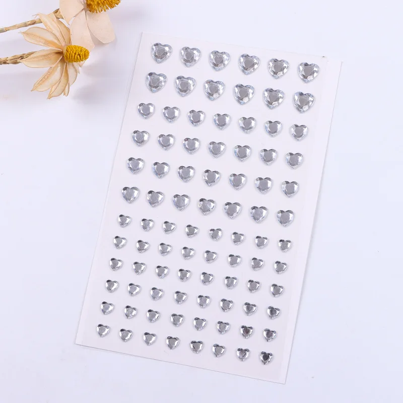 New Mini Transparent Pentagram Facial Makeup Decoration with Crystal Rhinestone Stickers Available in Multiple Options