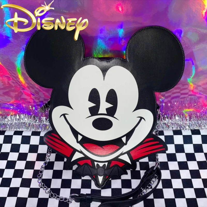 Disney Mickey New Women's Shoulder Bag Halloween Decoration Cartoon Women's Shoulder Messenger Bag 3D Fashion Trend Women's Bag