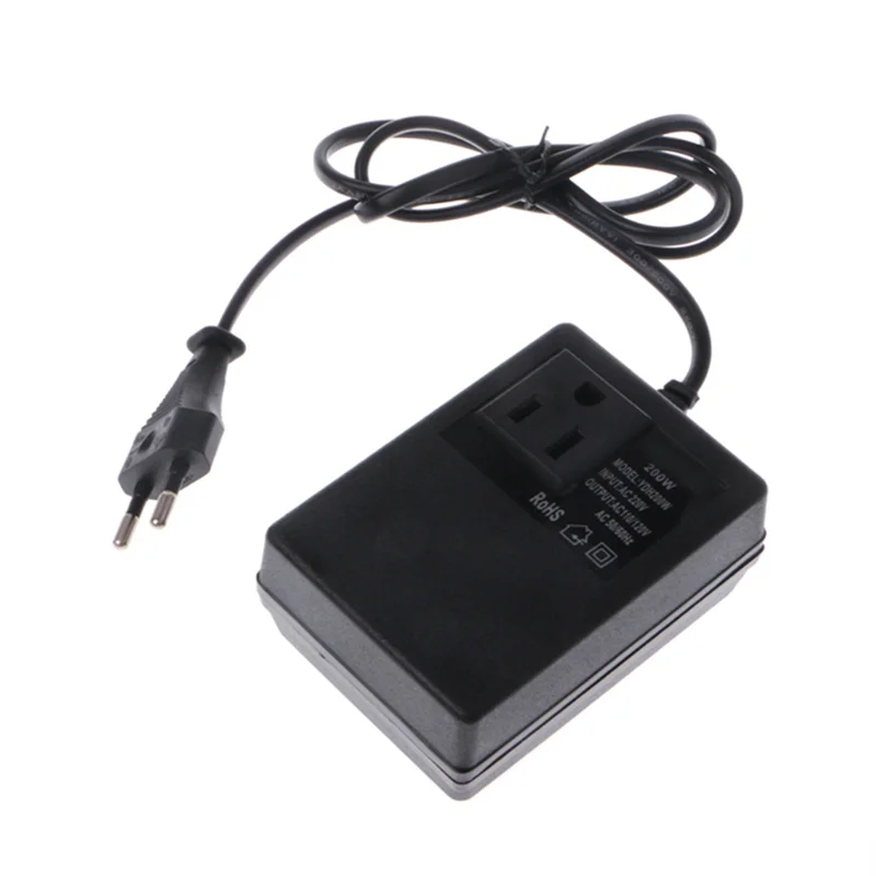 N09R 200W AC 220V to 110V Reduce Transformer Convert Travel Power EU Plug Adapter